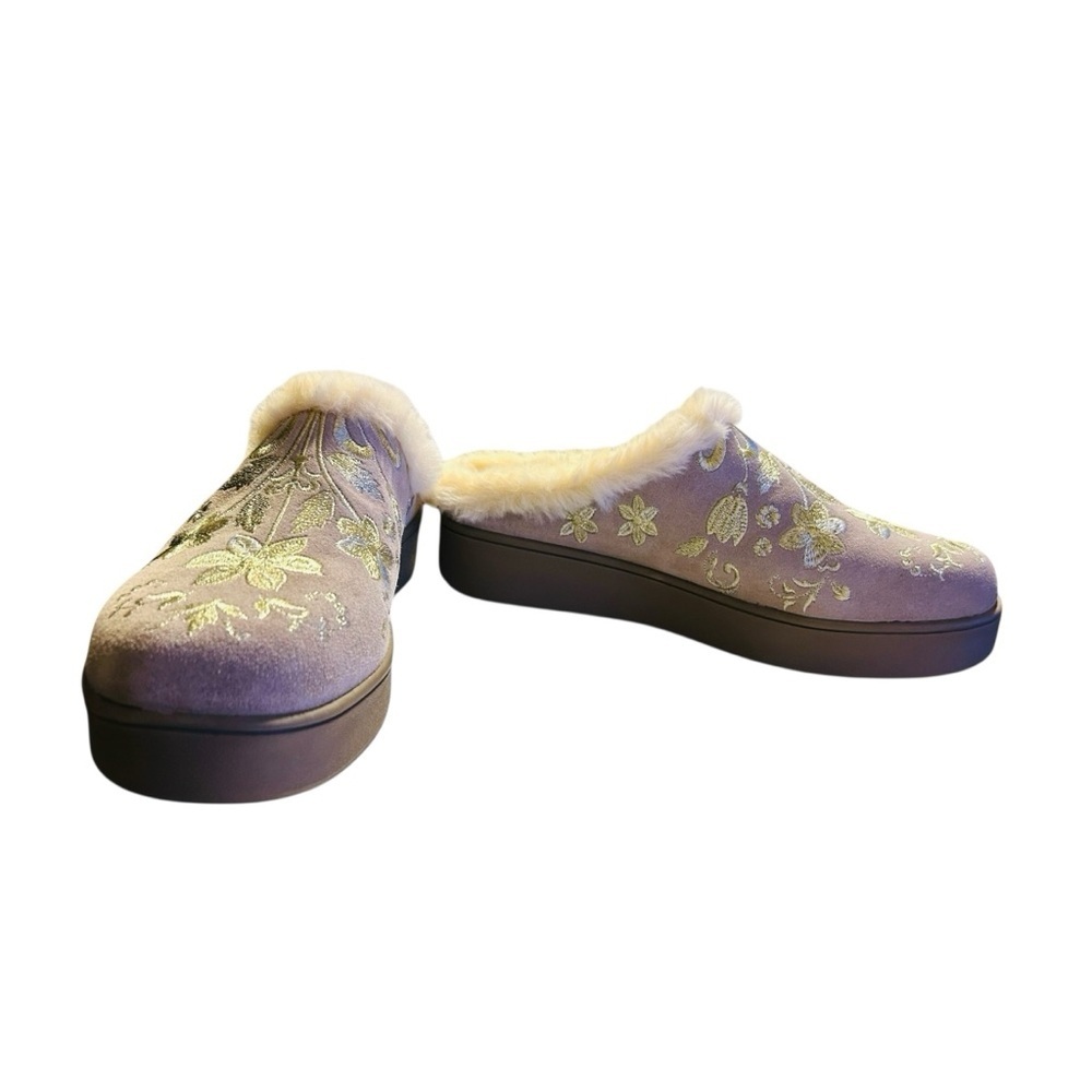 Johnny Was Talitha Embroidered Suede Mule Slippers – Size 10 NWOT